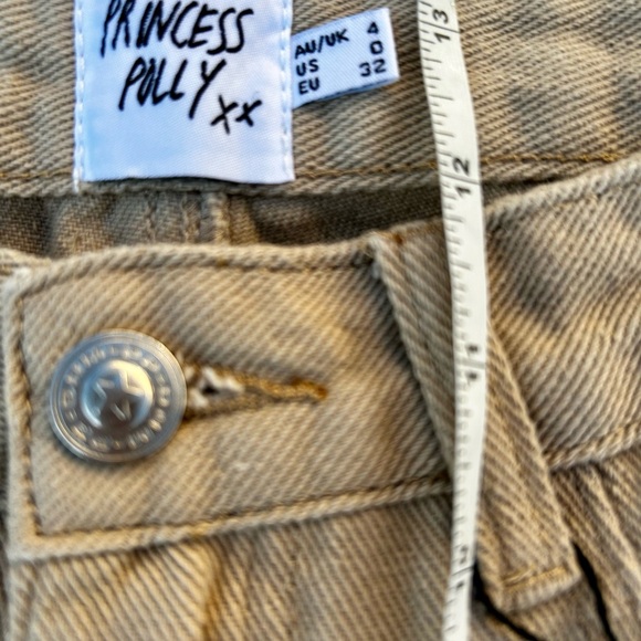 NWT Princess Polly Straight Leg Jeans Sz.4 Beige Raw Cut Hem - Picture 6 of 11